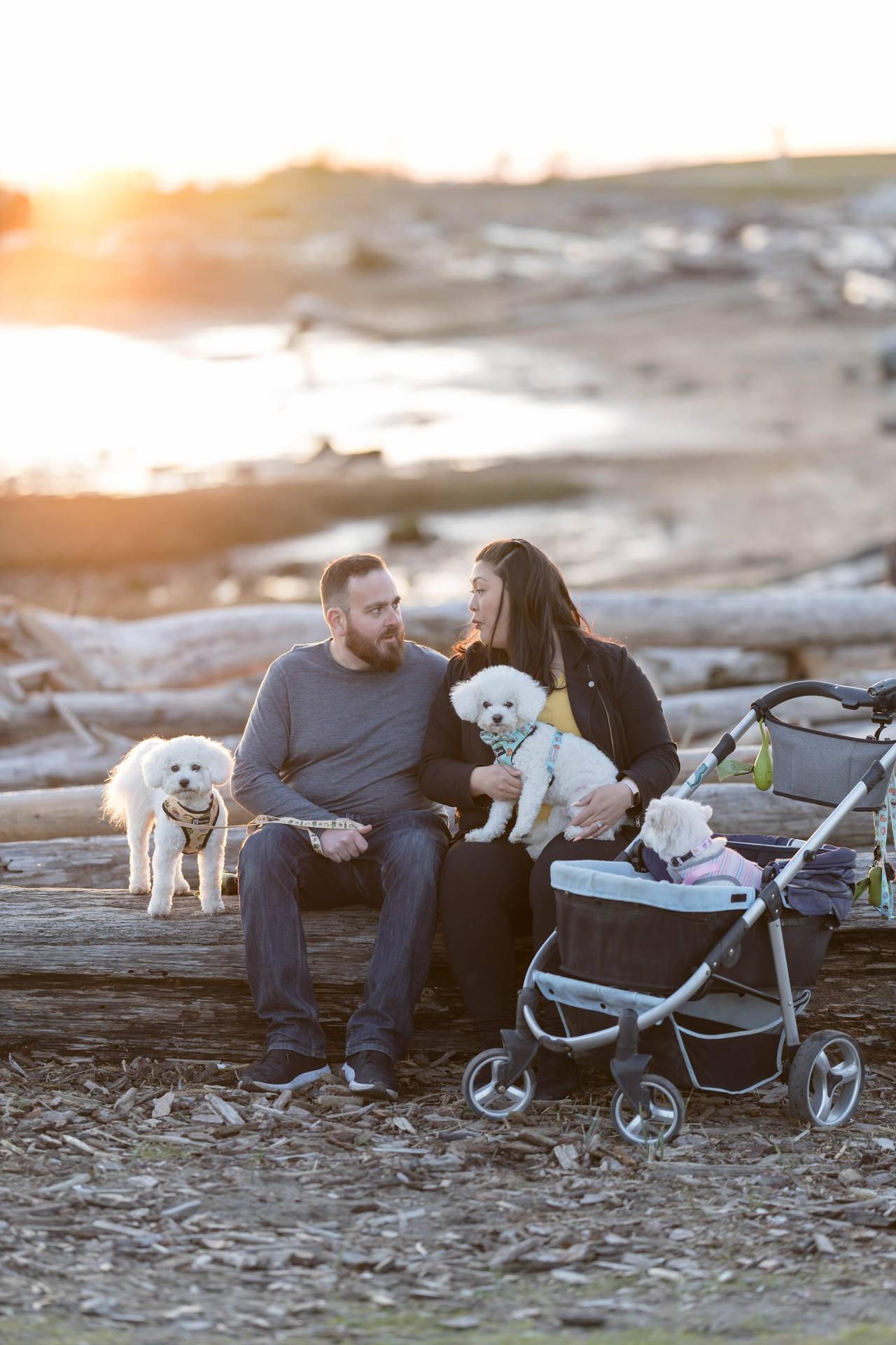 Richmond Engagement photoshoot at Garry Point Park with Celia & Leland
